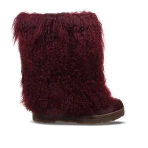 Bearpaw NWT Women's Mongolian Fur Winter Boots in Burgundy Sz 7 & 8